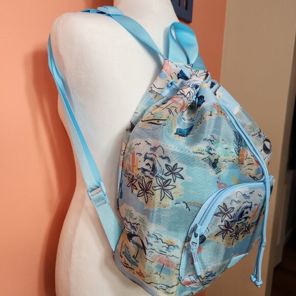 NWT Vera Bradley - Beach Treasures - Mesh Drawstring Backpack - Picture 2 of 7